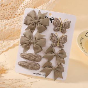 8Pcs/Set Handmade Cute Butterfly Hair Clips And BB Clip Set for Baby Girls Kid Hairpin Barrettes Gift Headwear Hair Accessories