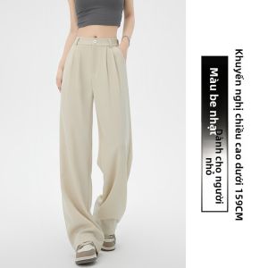 Quần ống rộng MiiOW cho nữ làm bằng vải mỏng cạp cao rộng rãi ống đứng