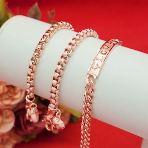 สร้อยข้อมือนาก คละเเบบ ความยาว 7.2 6.5 7 นิ้ว แฟชั่น ชุบนาก สีพิ้งค์โกลด์ โรสโกลด์ ใส่แทนของแท้ได้ งานสวย พร้อมส่ง
