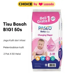 Paseo Baby Wipes Buy 1 Get 1 50 Sheet | Tisu Basah | Tisu Basah Ganti Popok | BPOM | HALAL | Buatan Lokal