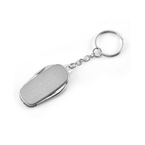 1Pc Stainless Steel 4-in-1 Multi Tool Mini Keychain Buckle Tactical Outdoor Camping Folding Tool for Picnic Hiking