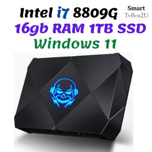 Gaming PC Intel Core i7 8809G Windows 11 Mini PC DDR4 16GB RAM 1TB SSD Mini Laptop CPU Computer Desktop Computer Radeon RX Vega Gaming Computer Gamer Computer