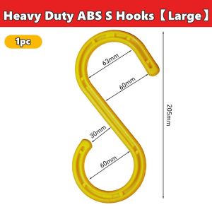 Heavy Duty S Hooks for Hanging Yellow Plastic Hooks for Plants Bathroom Kitchen Garden Tools Industrial Use