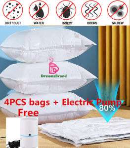 [40x60CM/50x70CM/70x100CM] 4PCS Compression Vacuum Storage Bags for Blanket Pillows Clothes Bedding Travel Household Supplies Compression Plastic Bag