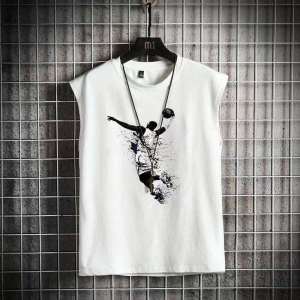 Rộng Rãi Fit Summer Basketball Áo Ba Lỗ Áo Thun Nam Cộc Tay Không Tay Áo Thun Thể Thao James Vải Thun Jersey Thời Trang Thương Hiệu Kobe Áo Hai Dây Running Crossbar