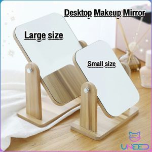 Need. HD Wooden Mirror 360 Degree Portable Adjustable Table Desk Mirror Stand Bathroom Living Room
