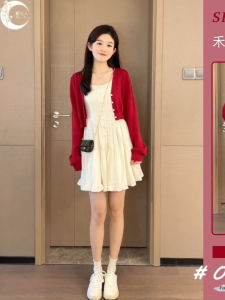 Girl Dress Spring and Autumn 2023 New Arrival Knitwear 12 Years Old 13 Childrens 15 Student Shawl Fried Street Suit