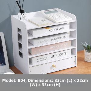 White Multi-level Office Desk File Organizer