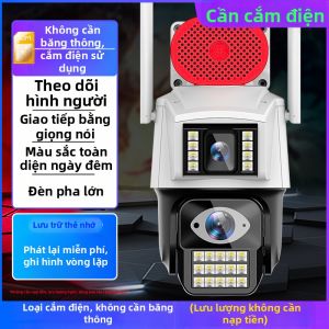 Camera Giám Sát Toàn Màu Ngoài Trời 4G Siêu Nét Có Thể Điều Khiển Từ Xa Bằng Điện Năng Mặt Trời Camera Quay Phim Tối Màu J4054