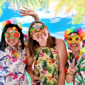 SHZTGM 8Pcs Hawaii Theme Party Decorative Paper Glasses Summer Flamingo Fruit Glasses Photo Prop For Kids Birthday Party Decor