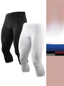 Mens Compression Fitness Pants Seven-Five Tight Fit Sports Training Quick Dry High Elasticity Basketball Gymnastic Bottoms