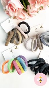 Pinky Bee Ikat Rambut / Hairband Donut Glitter Set (6pcs) 69070400