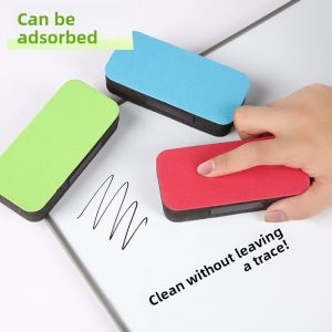 Magnetic Whiteboard Eraser for Children Non-Powdered Chalk Special Use Whiteboard Brush Washable Sponge Velvet Cloth Glass Chalkboard Eraser Teacher Classroom Use