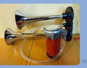 แตรลมไฟฟ้า 2ปาก ใช้ไฟ 24v แบบไม่ต้องใช้ถังลม เสียงดังจัดลั่นๆๆ