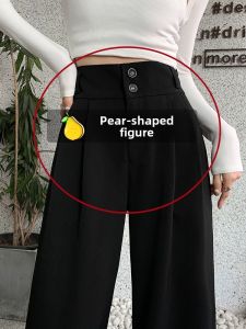 High Waist Straight Leg Career Trousers Black ICESilk Mens Lightweight Casual Slimming Pants for Women Stylish And Comfortable