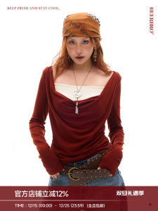 เสื้อสเวตเตอร์ถักนิตติ้งเอวสูง BeerBro สำหรับผู้หญิง ทรงหลวม ปกโปโล ตกแต่งด้วยลูกปัด แขนยาว ปกติ