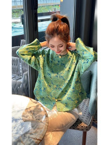 Elegant Green Embroidered Song Silk Jacket Womens Early Autumn Tang Costume Small Size Floral Pattern National Style Top