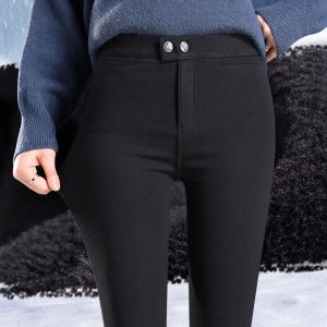Womens High Waist Elastic Slim Fit Magic Pants Autumn Winter New Style Small Black Pants Long Trousers Fashionable Base Layer