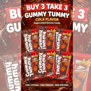 [BUY 1 TAKE 1]  COD Chewberry Gummy Cola 6s Sugarcoated Fruity Snack Candy for Lootbags Birthdays Party Pangbaon and Pangtindahan - Sweet and Sour Fruity Blend - Bonbon Wholesale