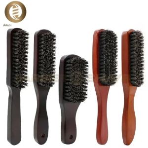 Professional Natural Boar Bristle Beard แปรงผู้ชายแปรงทําความสะอาดผมช่างทําผมเครื่องมือโกนหนวดเคราหนวด Hairbrush
