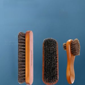 High-End Horse Hair Brush Leather Shoes Cleaning Polishing Brush Shoes Horse Hair Does Not Hurt Leather Clothes Dust Removal Multifunctional Fine Soft Hair Brush