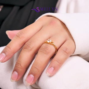 MEILYN Cincin Perhiasan Emas Kasual Motif Daun GG4 Gemma Gold 0221230133