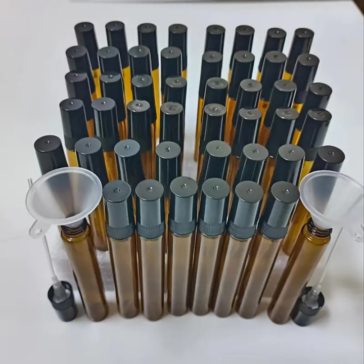 Wholesale 48/pcs High Quality 10ml Clear Glass Perfume Spray Bottle Mini Women Men Perfume Bottle Travel Essentials