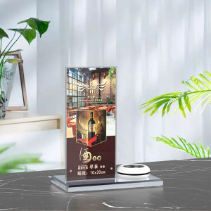 Acrylic Transparent Wireless Call Bell Table Card Beverage Sign for Hotel Dining Room Tea House Coffee Shop Milk Tea Store Service