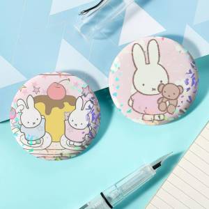 Mi Cartoon M-Miffy-S Rabbit Laser Badge Ensemble Lapel Pins for Backpacks Briefcase Brooch Clothes Gifts