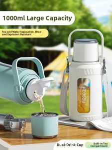 Thickened Glass Tea Cup for Women Convenient Office Home Use High Borosilicate Heat Resistant Tea Pot Separate Water Bottle