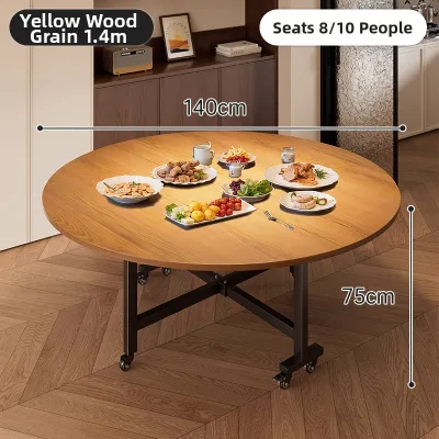 ZHUSHANXIA | Foldable Round Extendable Rotatable Dining Table