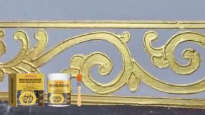 Weather Resistant Water Based Gold Paint Metal Paint Outdoor Gold Foil Roman Column Decorative Long Lasting Shine Luxury Finish