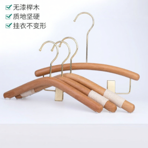 Kids Clothes Hanger Wood Widen Clear Lacquer Scratch Free Simple Home