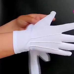 2/4 Đôi Găng Tay Tuxedo Cotton Trắng Full Ngón Thoáng Khí Cho Nam Nữ Chính Thức Đồng Phục Găng Tay Cho Bảo Vệ Ban Nhạc Butler Trang Phục