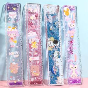 น่ารัก โปร่งแสง ไม้บรรทัดวัดระดับน้ำมัน สีทราย แบบไหลเข้า การ์ตูน ไม้บรรทัดตรง 20 ซม สำหรับนักเรียนชั้นประถมศึกษา อุปกรณ์สำนักงาน