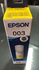 EPSON 003Y สีเหลือง T00V400แท้ศูนย็ของใหม่คุณภาพ100% เครื่องปริ้นเตอร์ EPSON L3110 / เครื่องปริ้นเตอร์ EPSON L3150 ปริมาณการพิมพ์บนกระดาษขนาด A4 ได้ 7500 หน้า (รวมกัน 3 สี CMY) ขนาด 65 มล