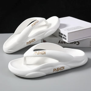 Summer 2025 Mens Flip Flops Thick Bottom Beach Slippers Anti-Slip Fashionable Korean Style Comfortable Shock Absorption EVA Material