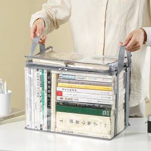 กระเป๋าเก็บหนังสือ กระเป๋าพับใสเก็บหนังสือ (PVC)กระเป๋าเก็บของแบบใส สามารถโชว์ของ กันฝุ่น กันน้ำ มีซิป เหมาะสำหรับนักเรียน