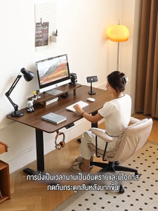 AIBG โต๊ะยกไฟฟ้า โต๊ะคอมพิวเตอร์ โต๊ะเล่นเกม โต๊ะทำงาน โต๊ะทำงานที่บ้าน โต๊ะทำงานในห้องนอน โต๊ะอ่านหนังสือ สีไม้ โต๊ะทำงานหนา ทนทานต่อการสึกหรอ