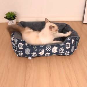 Đệm ấm cho chó mèo lót lông có thể dùng với thảm mùa hè. Nệm chữ nhật cho thú cưng chống xê dịch