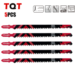 Fast-Cut Jigsaw Blades 5/10/20-Pack T544D 6-Inch T-Shank for Wood & Pvc Contractor-Grade for Lumber Plywood Particle Board