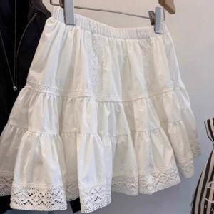 Váy Ngắn Chữ a Màu Trắng Ren Viền Phong Cách Ballet Thiết Kế Hàn Quốc Mùa Hè Ngọt Ngào Váy Ngắn Chữ a Thời Trang