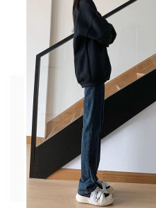 กางเกงยีนส์ทรงหลวมเอวสูงทรงตรงสำหรับผู้หญิง ทรงหลวม ทรงสลิม ทรงบาง กางเกงยีนส์ทรงตรง ทรงสลิม ทรงบาง ทรงหลวม