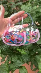 Túi dây buộc tóc có cúc bấm nhiều màu sắc cho bé hình cô gái dễ thương