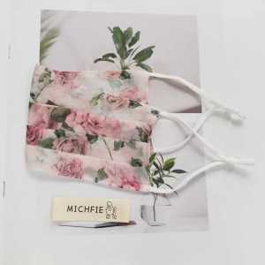 MICHFIE Flagship Store Original New Product Silk Gossamer Summer Sunscreen Dustproof Floral Patterned Mask
