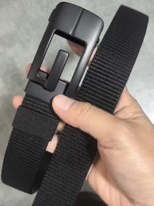 Men Nylon Automatic Buckle Belt 3.8cm Wide Casual Tactical Webbing Belt Adjustable Comfortable Belt for Jeans Pants