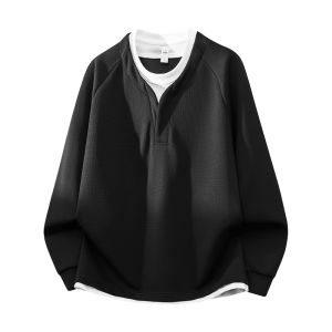 TUCANO | Long Sleeve Hua Ge T-shirt Mens Spring New Casual Two-layer Textured Shirt