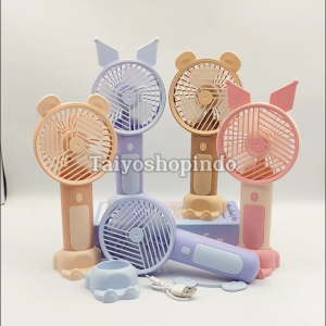 TAIYO Mini Fan Portable Ear Rabbit Bear Kipas Angin Kecil Genggam Lucu USB Chargerable Type-c 3 Speed