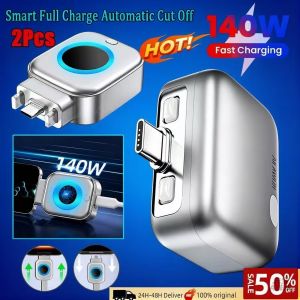HLINKEY 2Pcs 140W Type-C Smart Full Charge Self-Cut Adapter Universal Auto Disconnect for Night Charging Overcharge Prevention Separator