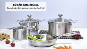 Bộ nồi inox 5 lớp - 4 món cao cấp KUCHEN (LFGB) KU3326 I Bảo hành 10 Năm